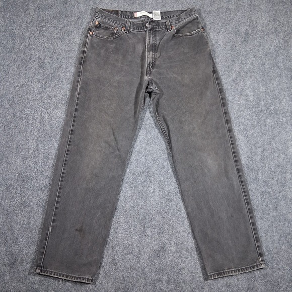 Levis Jeans Mens W36 L32 Black Vintage 550 Relaxed Fit Denim Logo Casual Preppy‎ - Picture 1 of 12